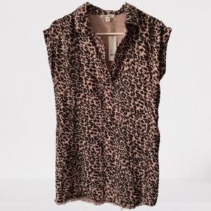 Miami Leopard Print Tee Shirt Dress XS